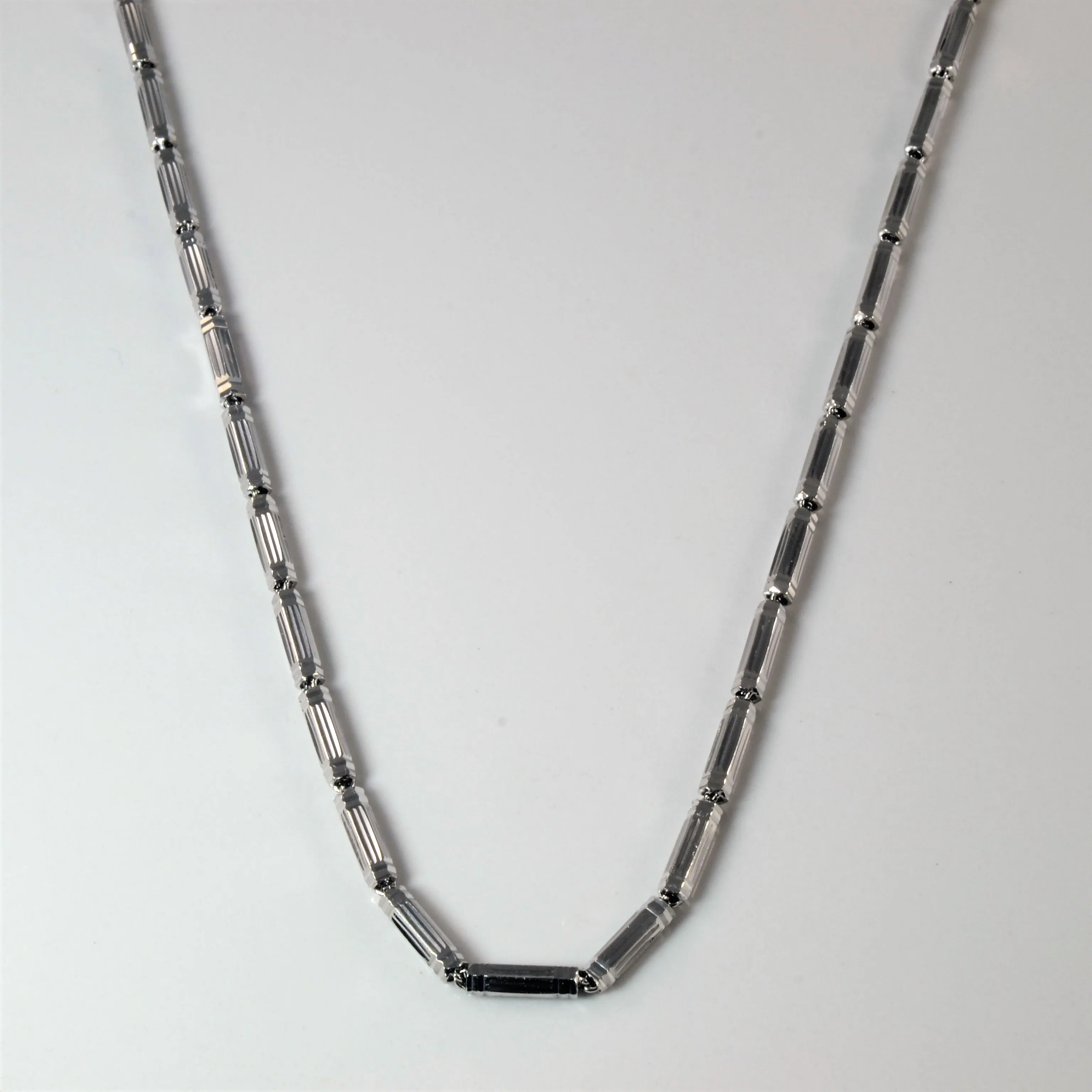 Chow Tai Fook' Textured Platinum Necklace | 18" | Vibrant Touch Pieces
