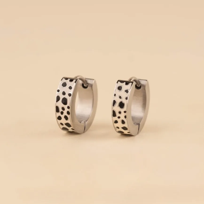 Shiny Jewelry Leopard Chunky Huggie Hoop Earrings