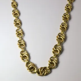 Luxury Touch Distinct Piece Circle Link Chain Necklace | 17" |