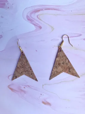Polygonal Item Cork Earrings - Gold
