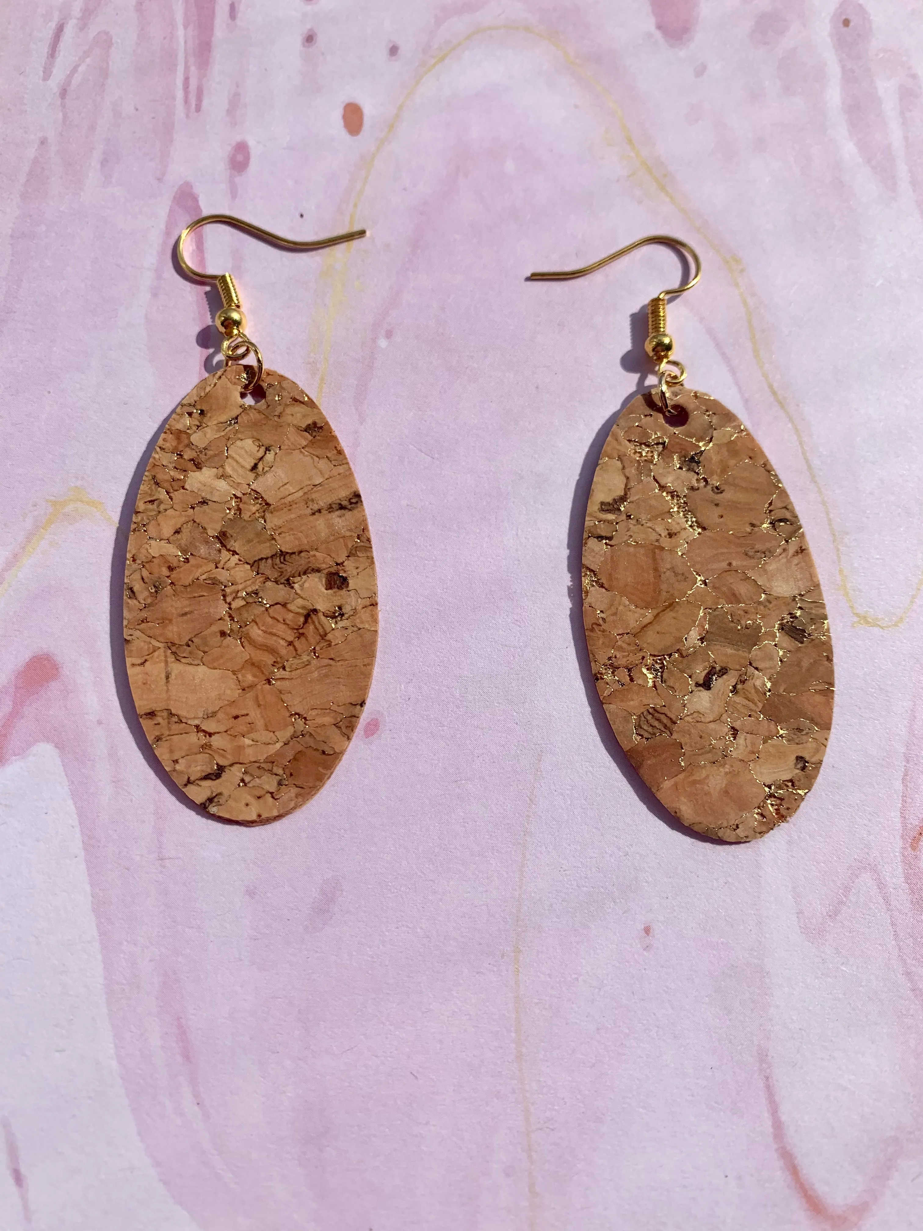 Cork Earrings - Gold Pretty Selection