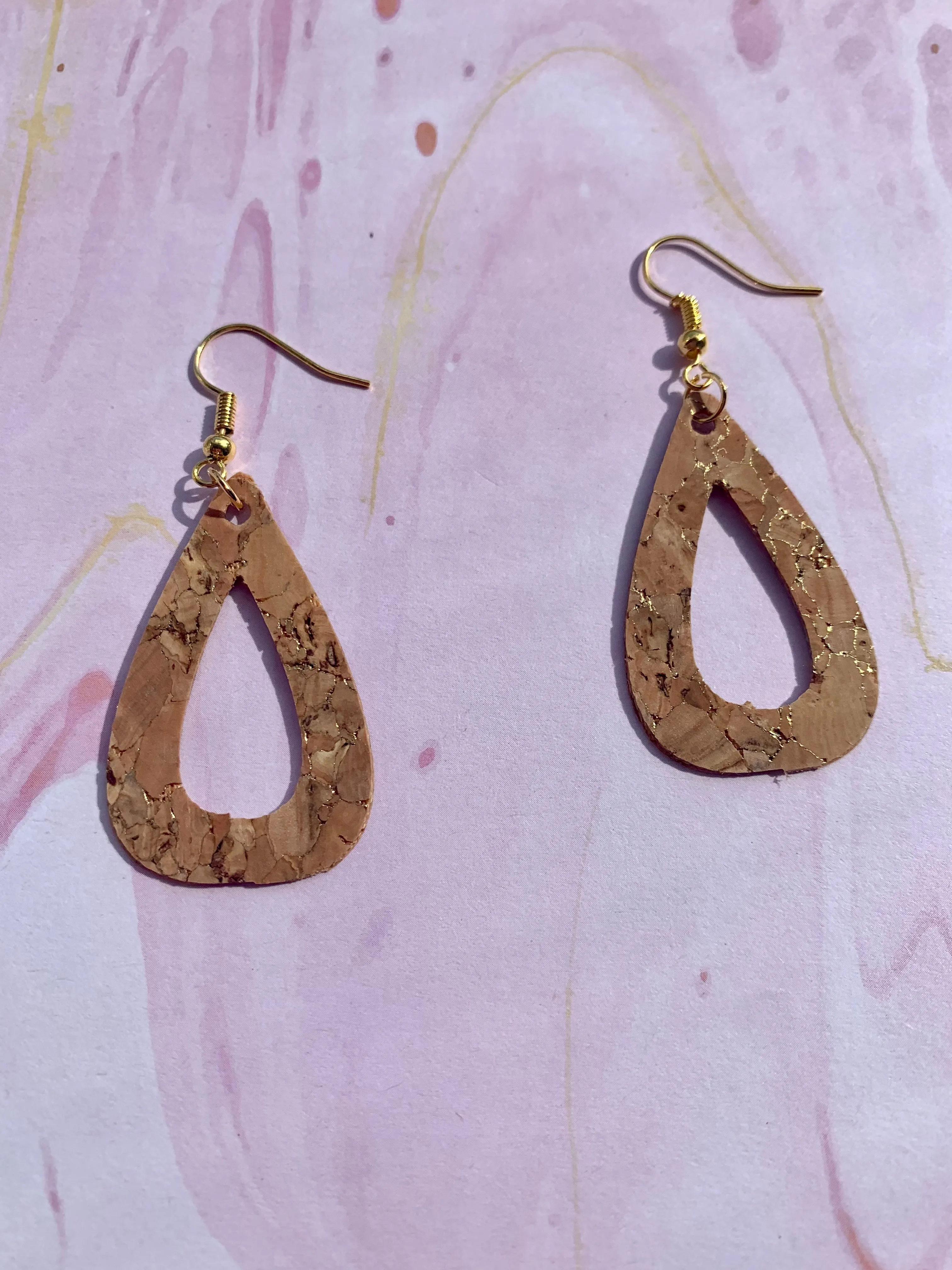 Daytime Decoration Wedding Accent Cork Earrings - Gold