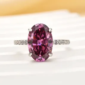 Louily 4.0CT Purple Oval Cut Engagement Ring In Sterling Silver Holiday Outfit Artful Touch