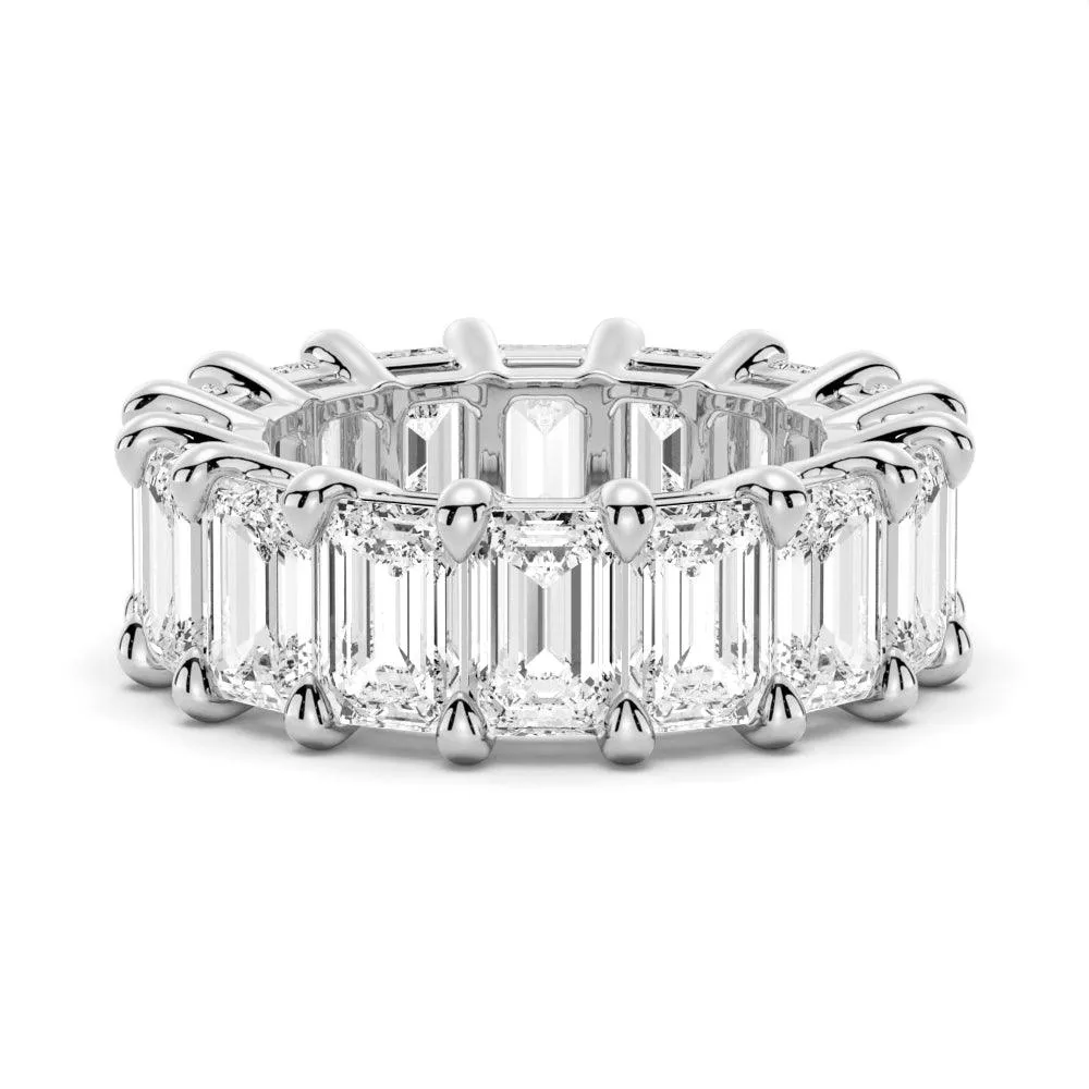 8.9 CT. Prong Set Emerald Cut Moissanite Eternity Wedding Band Graceful Style Night Out