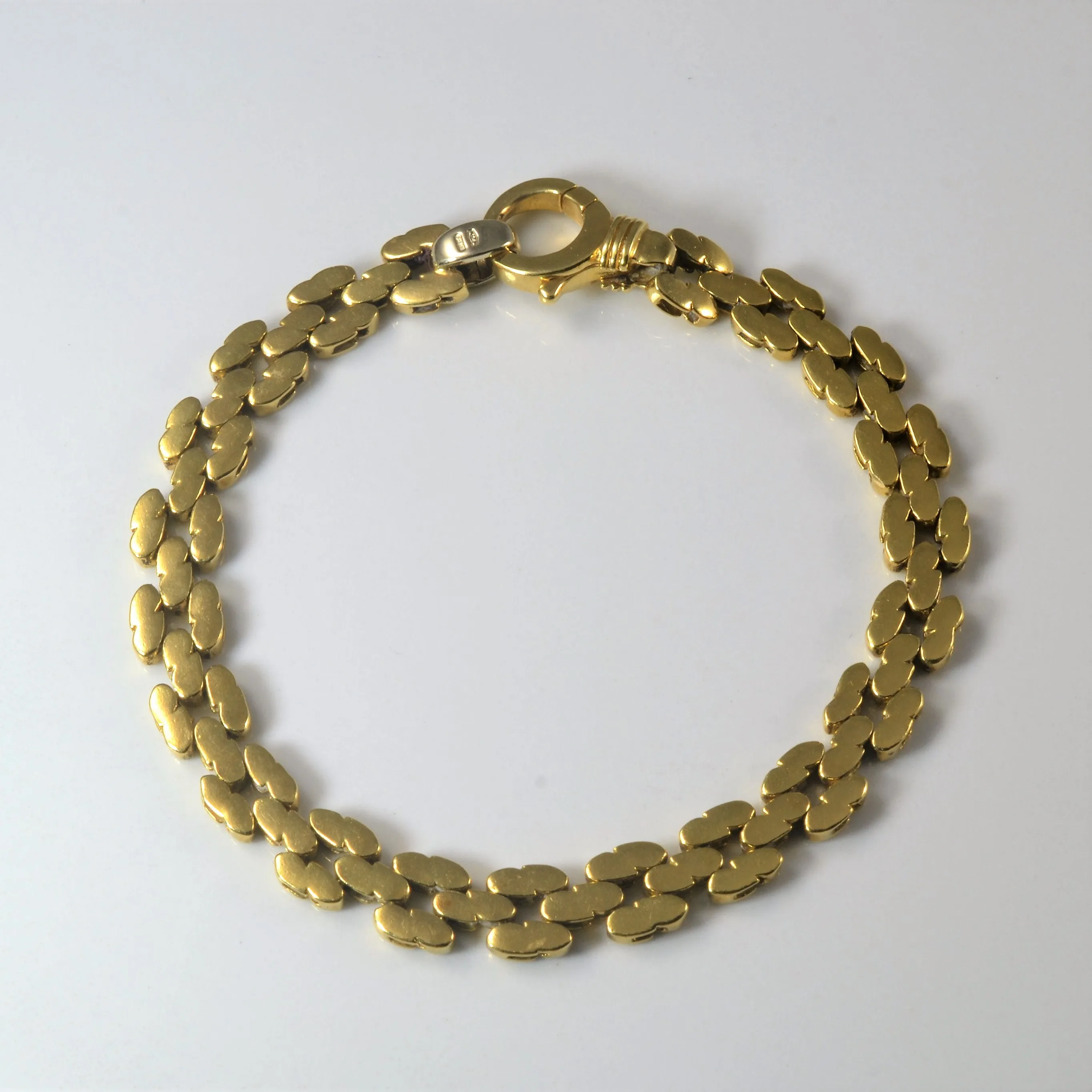 18k Yellow Gold Textured Chain Bracelet | 8" | Charming Sparkle True Elegance