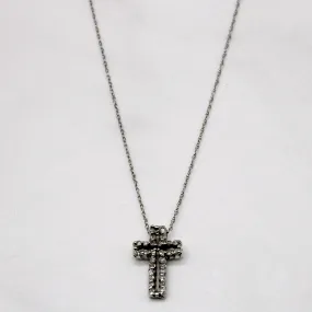 Refined Finish Flawless Touch Diamond Cross Pendant & Necklace | 0.11ctw | 18" |
