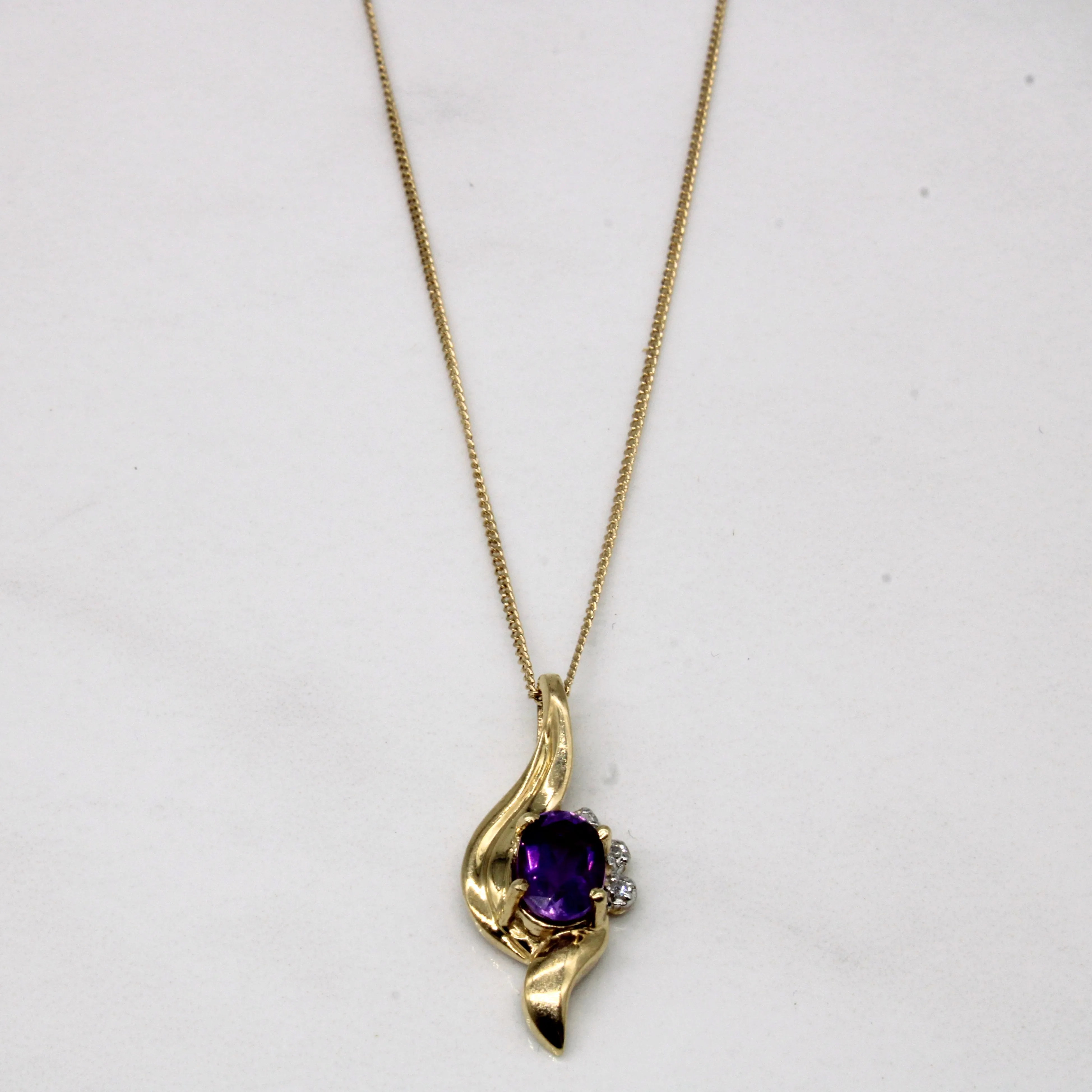 Trend Style Perfect Accent Amethyst & Diamond Necklace | 0.75ct, 0.02ctw | 18" |