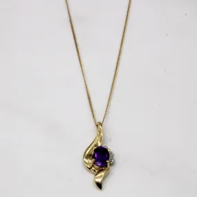 Trend Style Perfect Accent Amethyst & Diamond Necklace | 0.75ct, 0.02ctw | 18" |