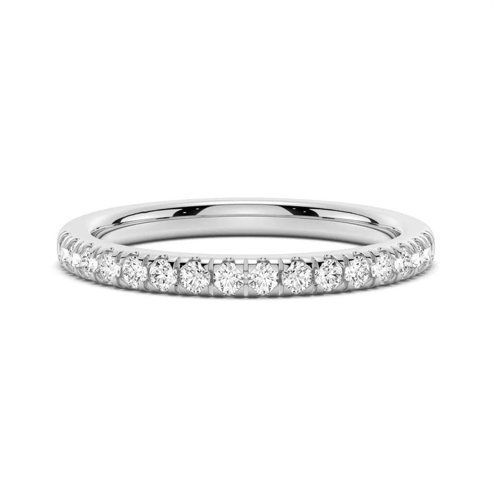 Luxury Balance Classic French Pave Moissanite Anniversary Band