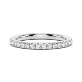 Portable Size Timeless Harmony Classic French Pave Moissanite Anniversary Band