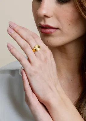 Timeless Design Retro Sunburst Wax Seal Ring