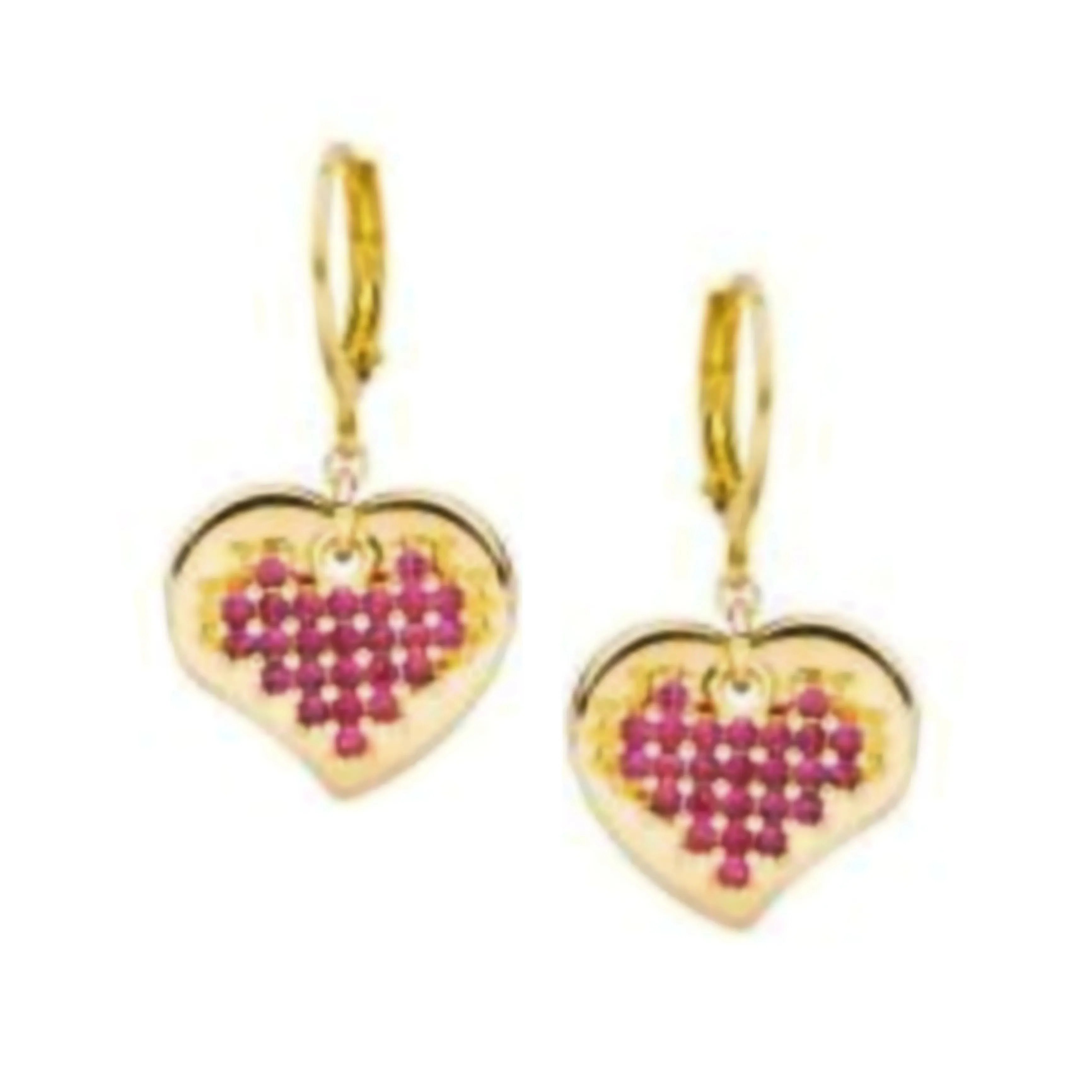 Surgical Steel CZ Heart On Large Flat Heart Earring Sophisticated product Fashionable Decor