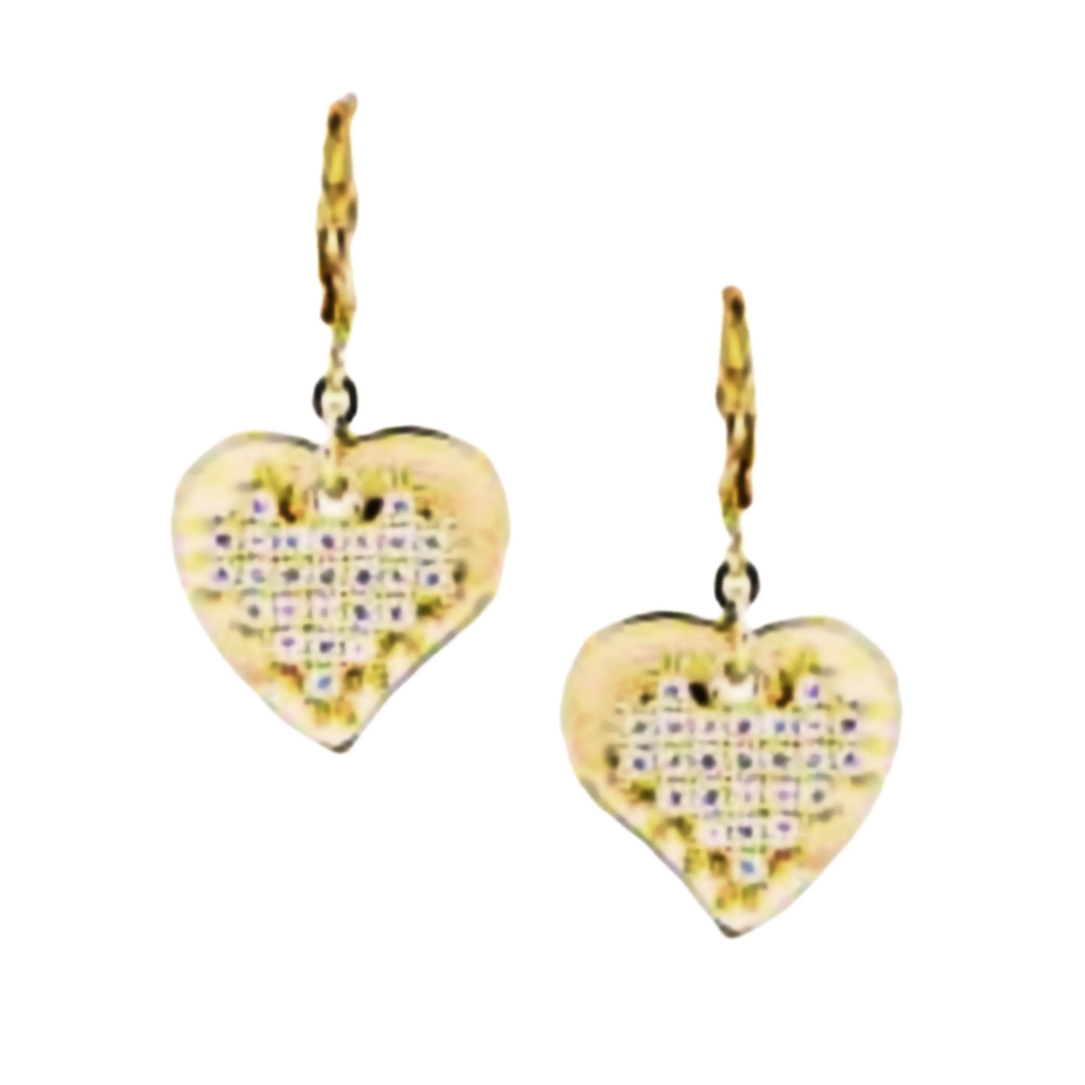 Contemporary Choice Surgical Steel CZ Heart On Large Flat Heart Earring