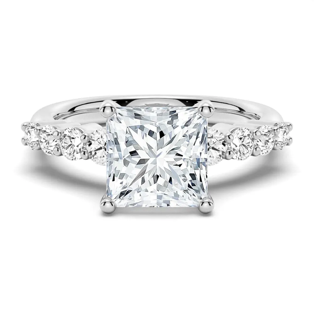 Excellent Article Classic Shared Prong Princess Cut Moissanite Engagement Ring