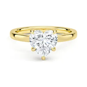 Classic Solitaire Heart Shaped Moissanite Engagement Ring Modern Statement All Purpose Fit