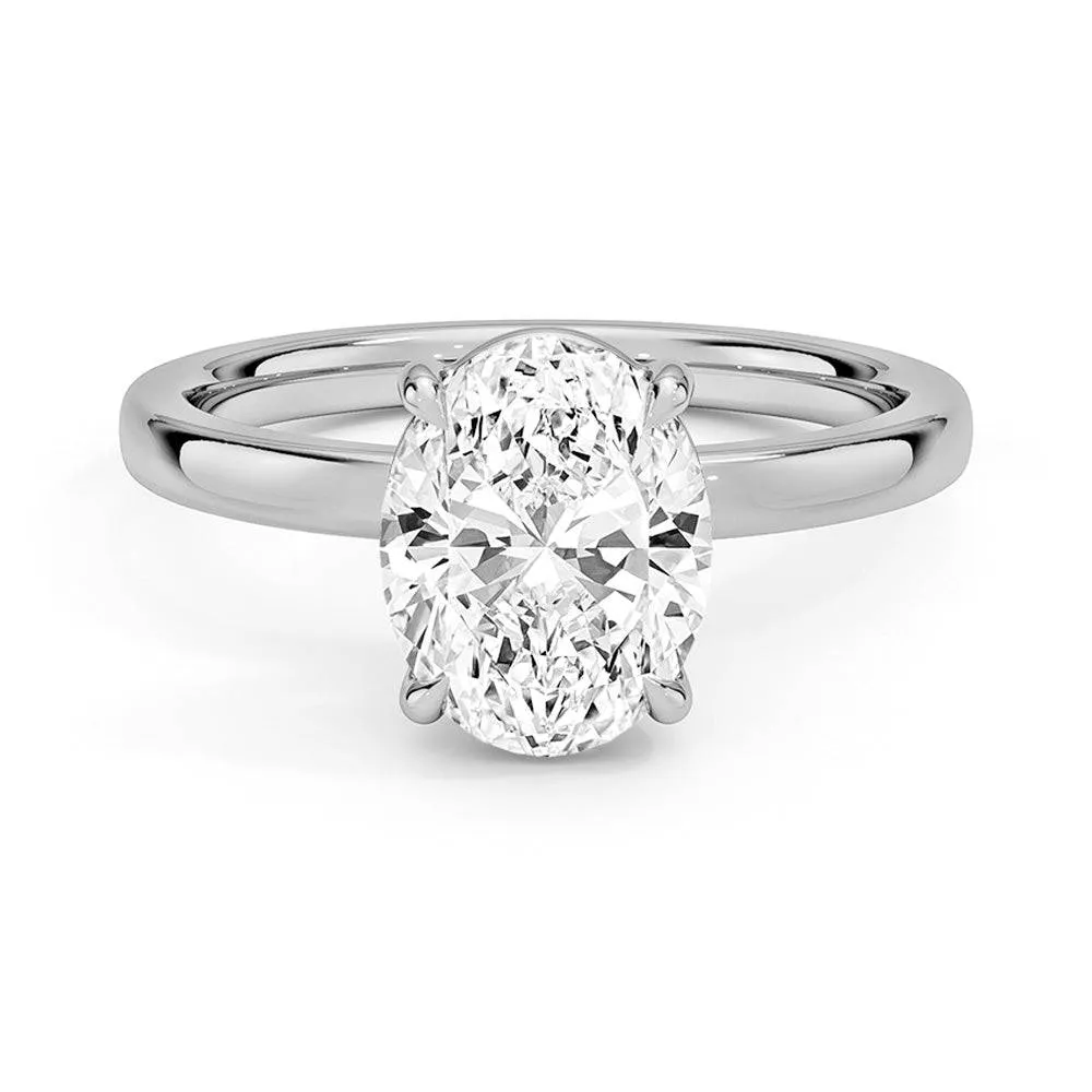 Classic Solitaire Oval Cut Moissanite Engagement Ring Shiny Effect Classic Choice
