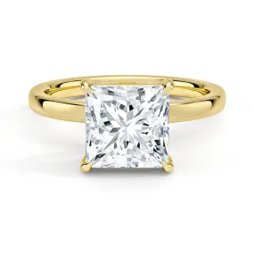 Classic Solitaire Princess Cut Moissanite Engagement Ring Classic Keepsake