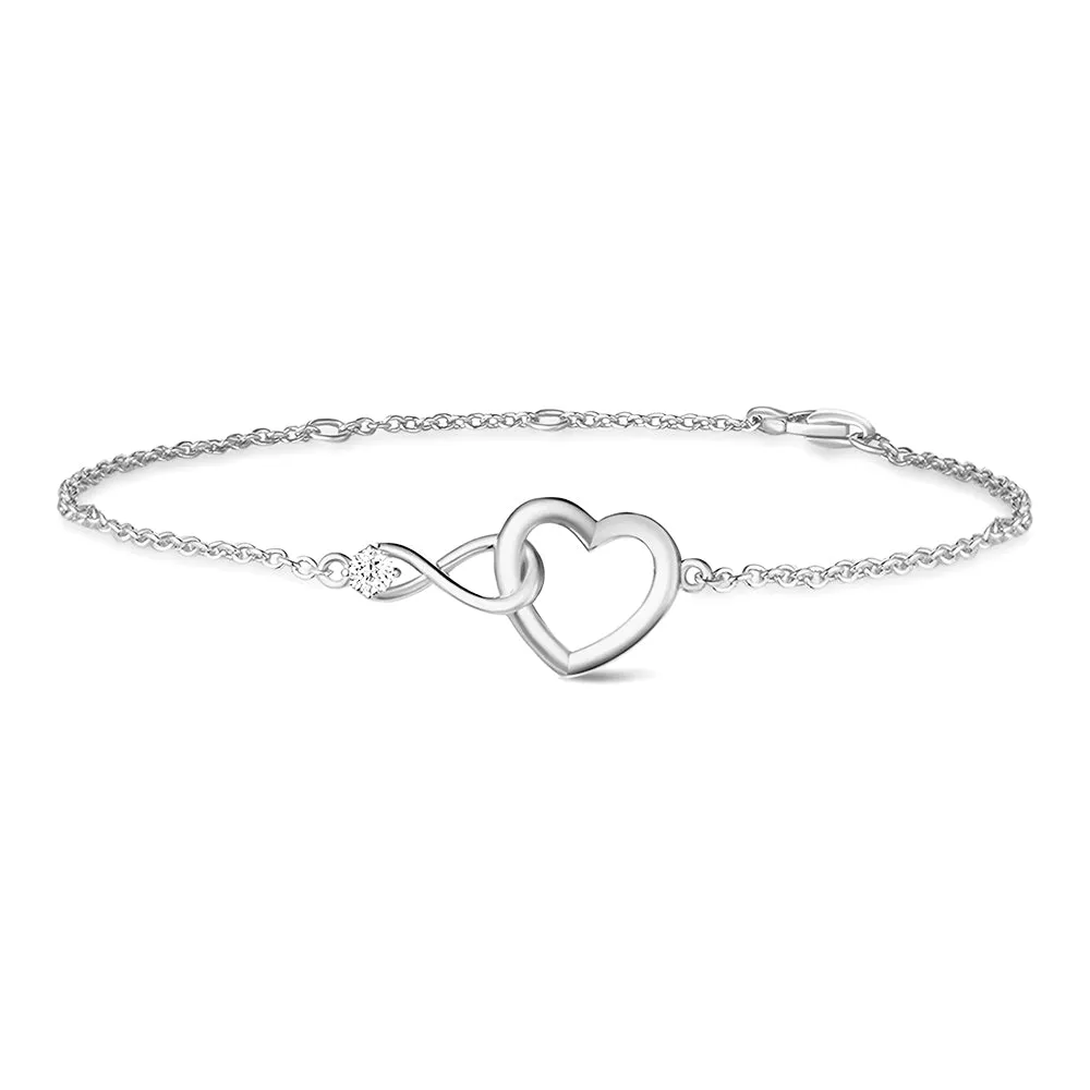 Interlocking Hearts Diamond Accent Infinity Bracelet Everyday Glow