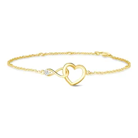 Interlocking Hearts Diamond Accent Infinity Bracelet Occasion Accent