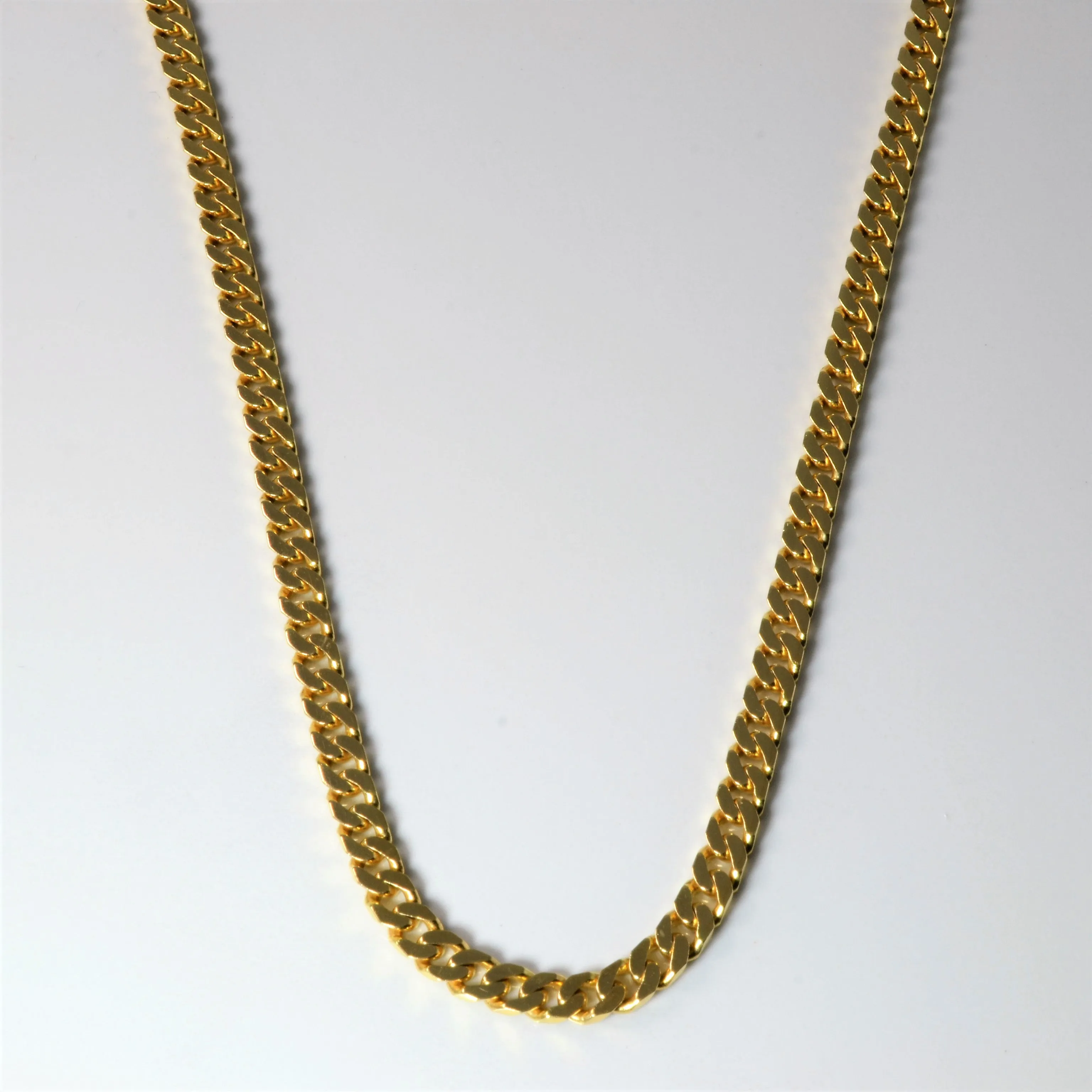 18k Yellow Gold Curb Chain | 22" | Easy Match Impressive Finish