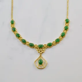 Jadeite & Diamond Necklace | 6.00ctw, 0.08ctw | 16.5" | Clean Spark