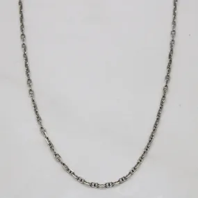 14k White Gold Fine Anchor Chain | 21" | Versatile Look Timeless Favorite