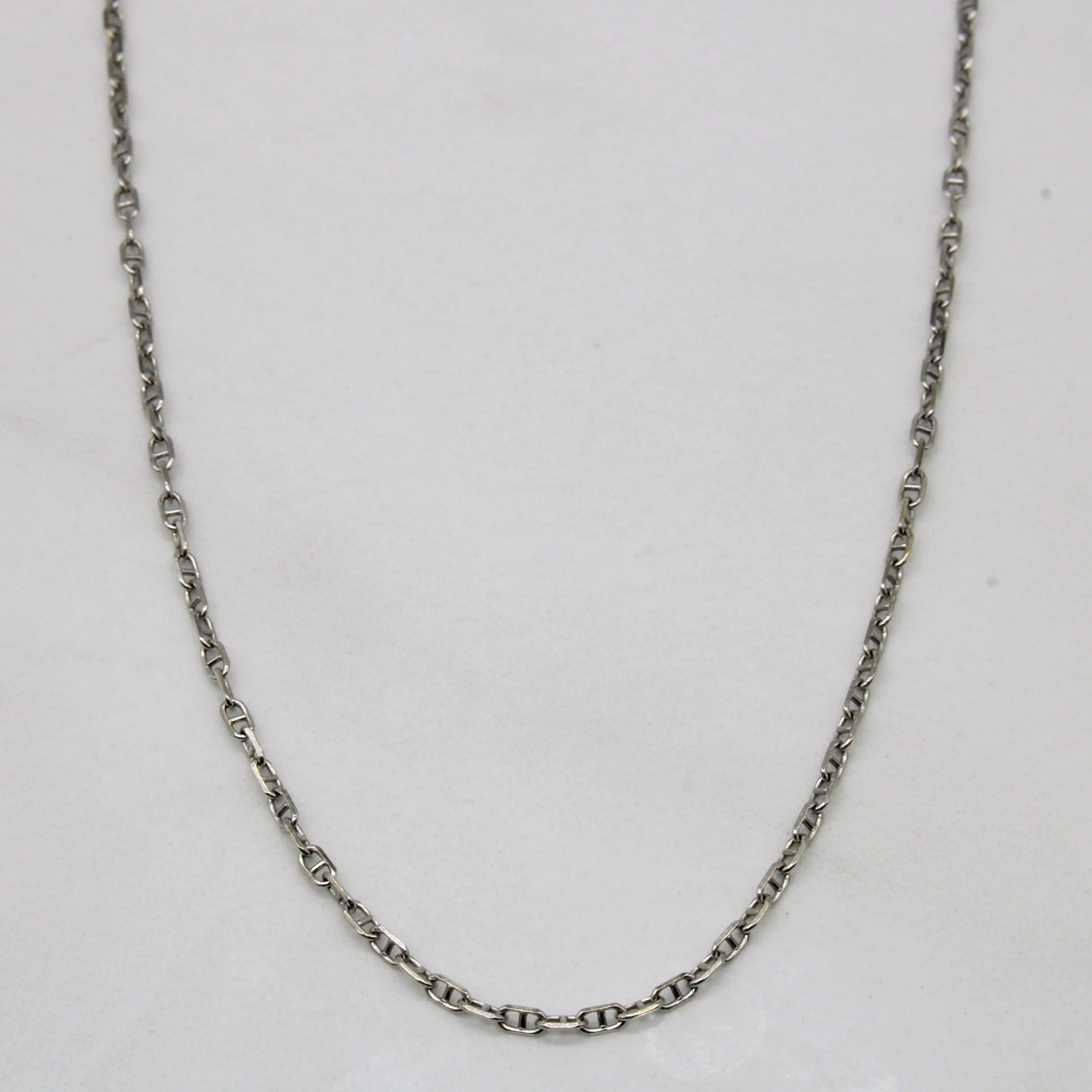 14k White Gold Fine Anchor Chain | 21" | Versatile Look Timeless Favorite
