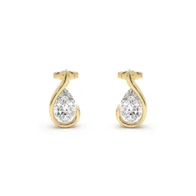 Liquid Curve Teardrop Lab Grown Diamond Studs Fashion Pulse