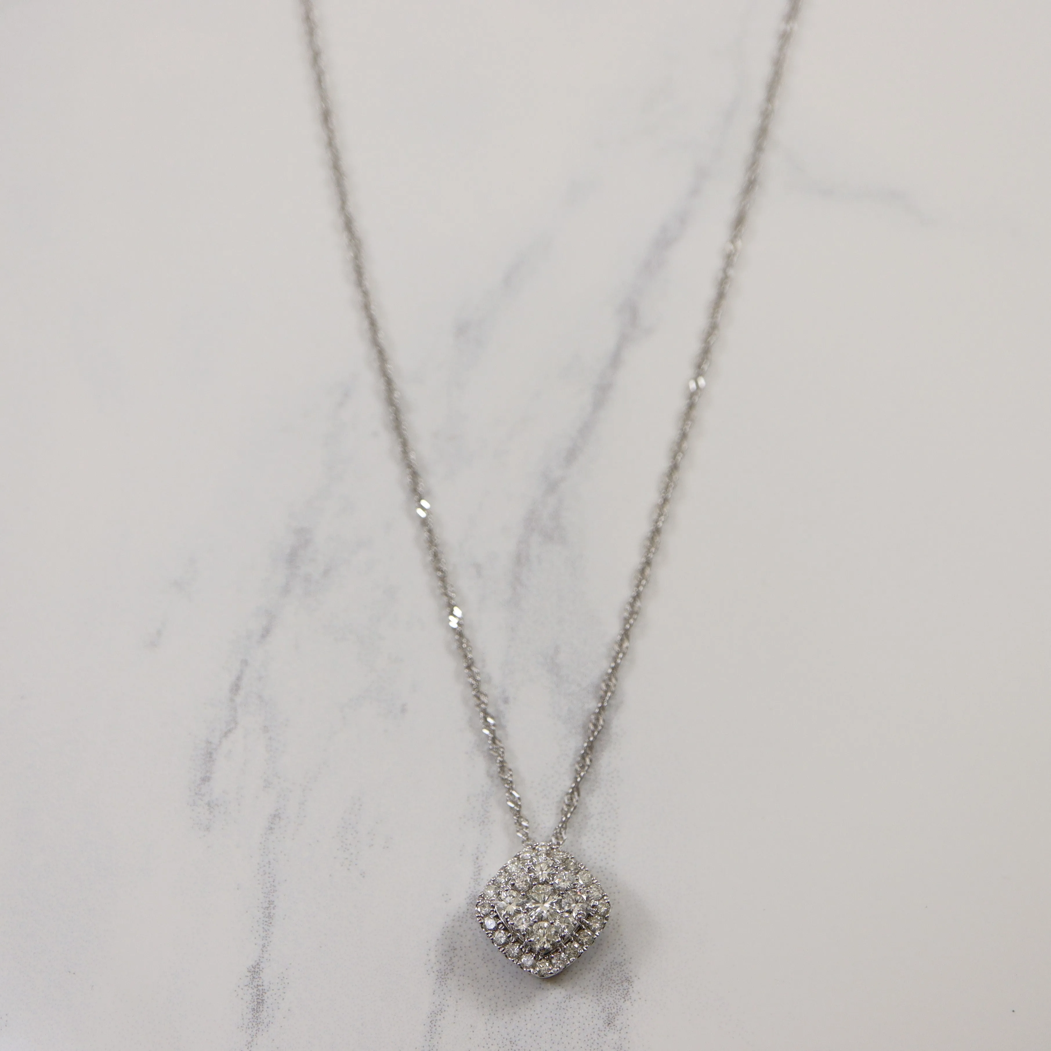 Cluster Diamond Necklace | 0.80ctw | 21" | City Stroll