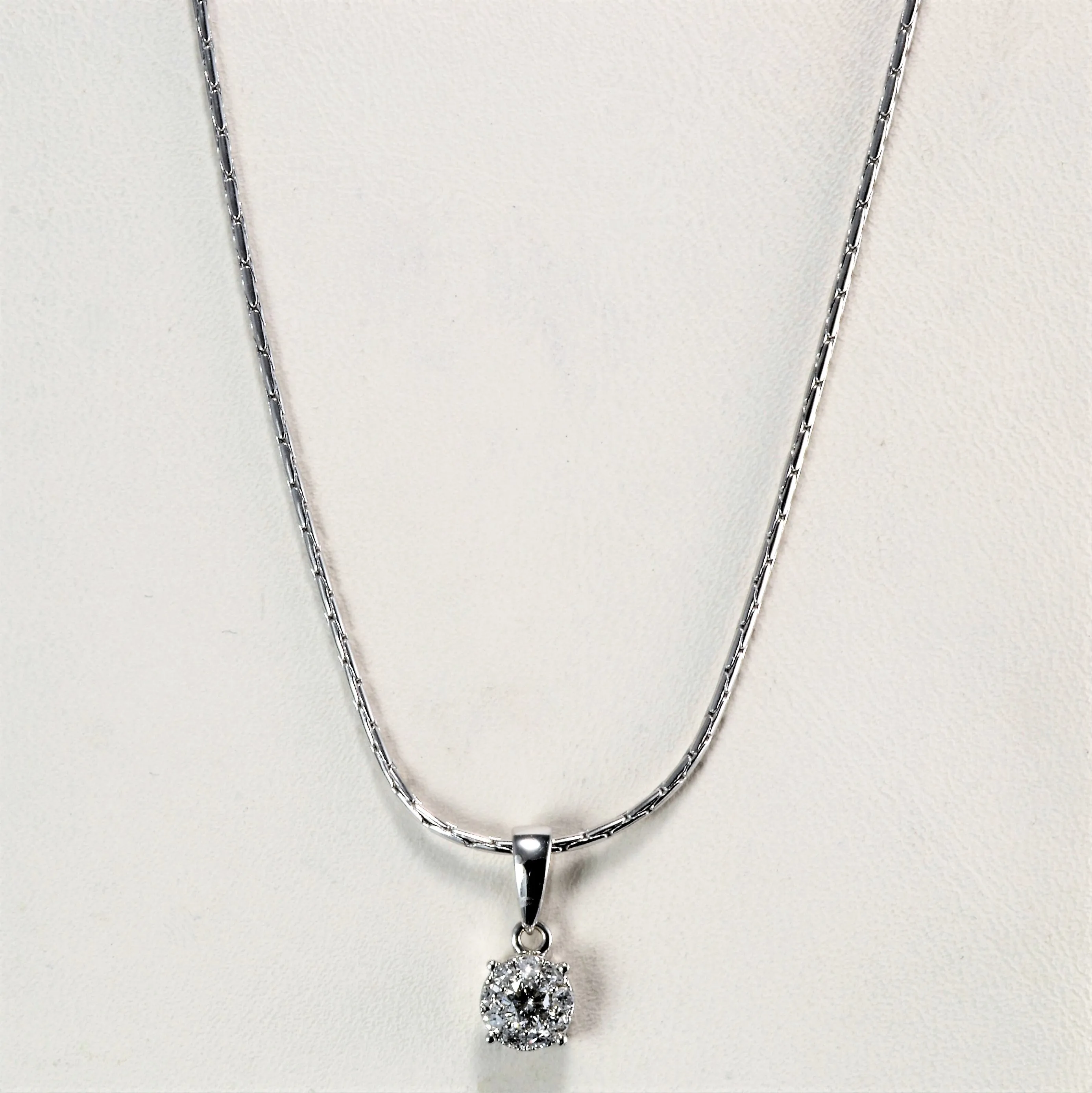 Modern Attire Neutral Mood Cluster Diamond Pendant Necklace | 0.19 ctw, 16''|