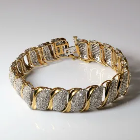 Soft Light Luxurious Shine Cluster Set Diamond Chain Bracelet | 7.00ctw | 7" |