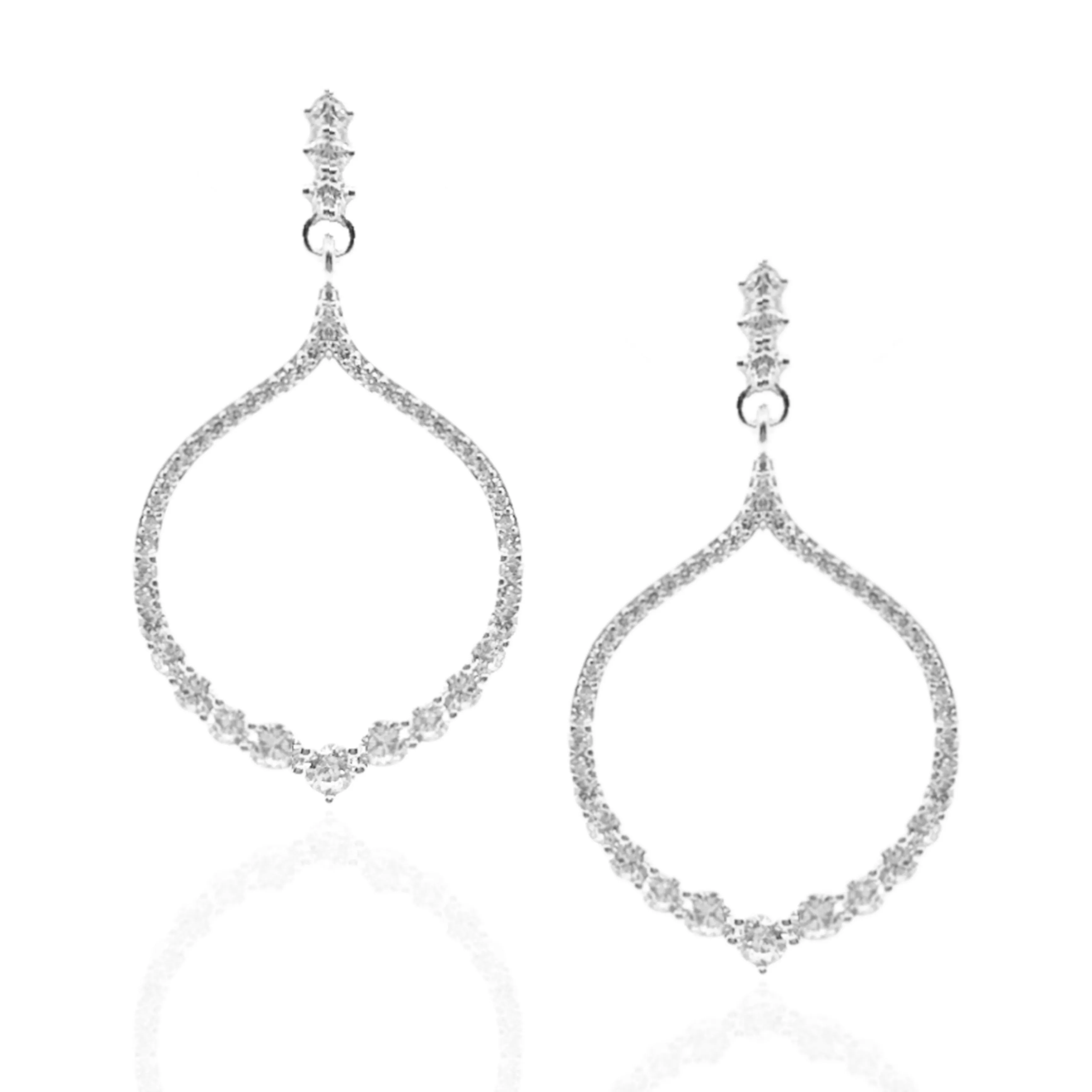 Brilliant Look Affordable Accent Sterling Silver Round/Flame Earrings
