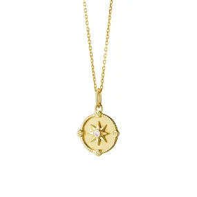 Compass Star Moissanite Pendant Necklace Delicate Glam Fashion Glow