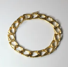 10k Yellow Gold Curb Link Chain Bracelet | 8" | Dazzling Touch Polished Lines