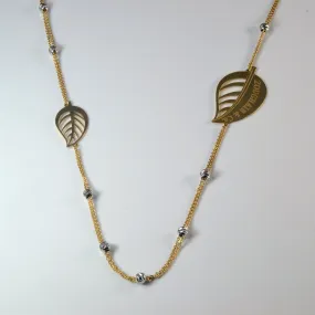 Zoughaib & Co. Leaf Design Long Necklace | 40" | Formal Attire