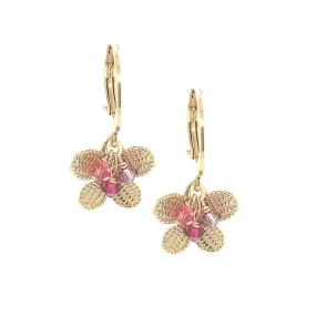 Chic piece Surgical Steel Butterfly With Colored Crystals Earrings