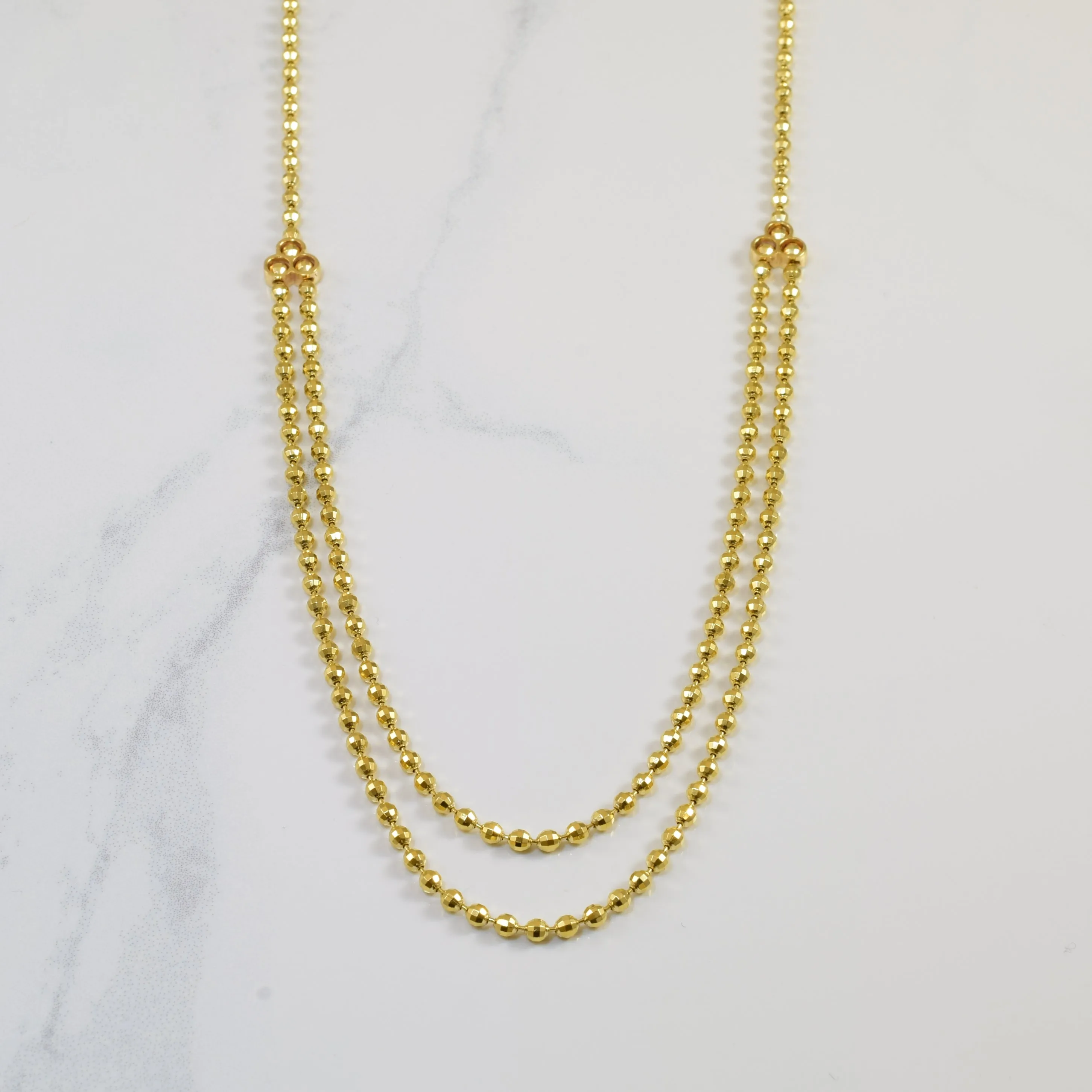 14k Yellow Gold Ball Chain Necklace | 18" | Elite Finish Gift Box
