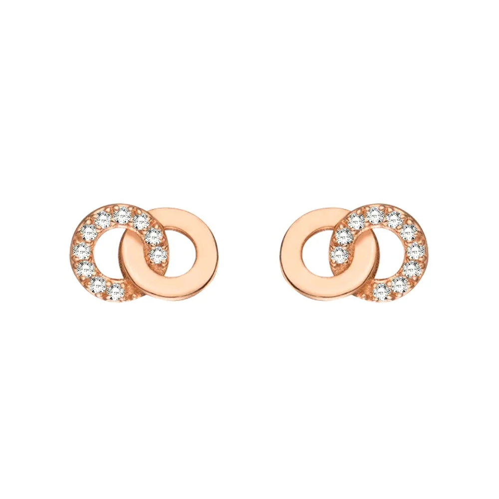 Interlocking Dual Hoop Earrings Lively Accent