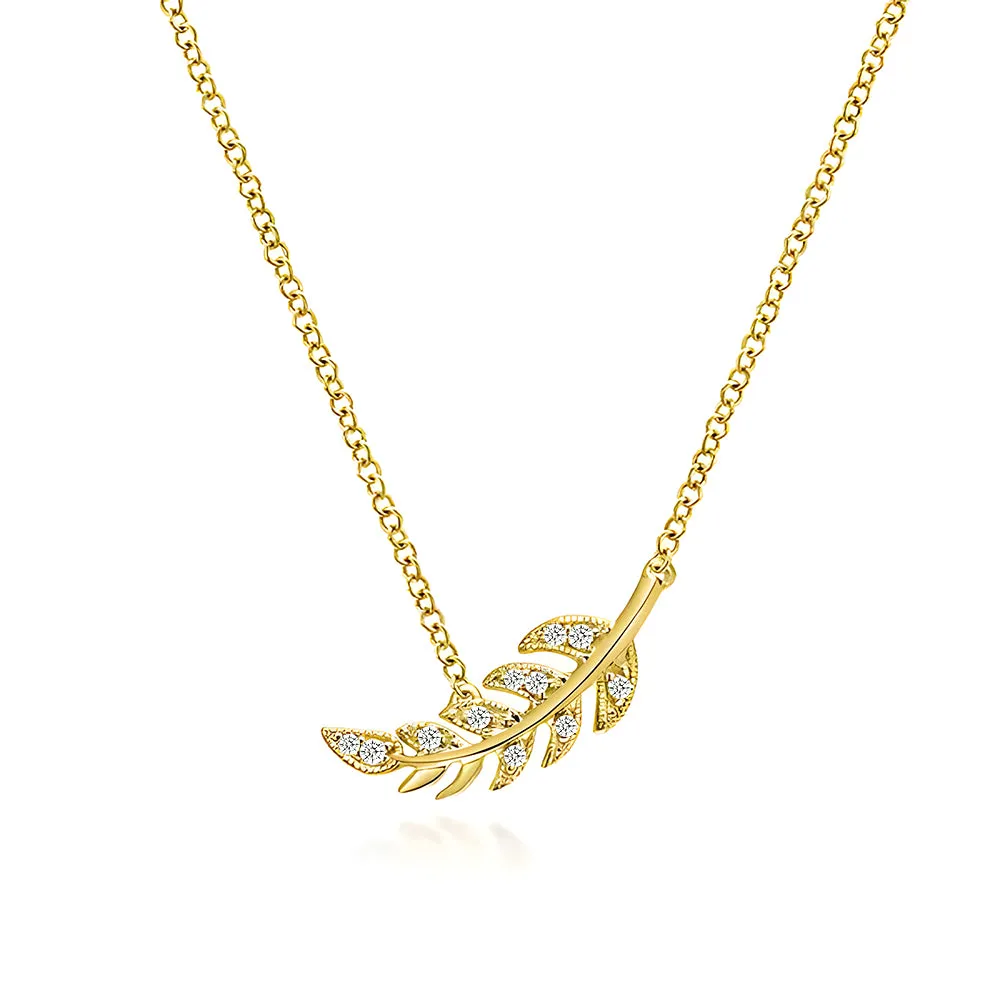 Couture Botanical Foliage Lab Grown Diamond Necklace Office Ready Refined Spark