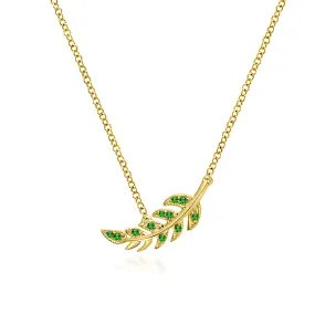 Couture Botanical Foliage Lab Grown Emerald Necklace Smart Finish Glamorous Glow