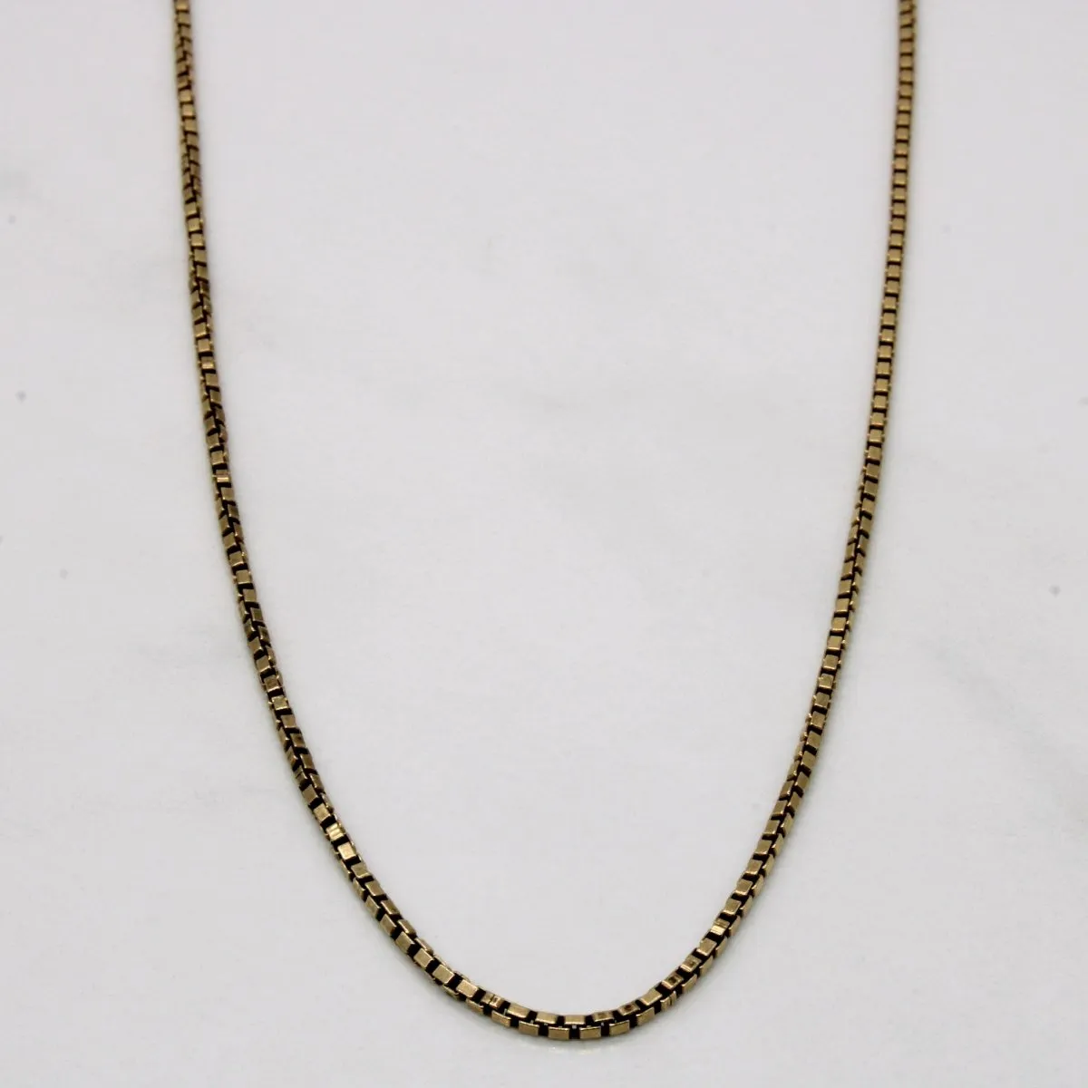 10k Yellow Gold Box Link Chain | 24" | Sleek Detail Creative Design