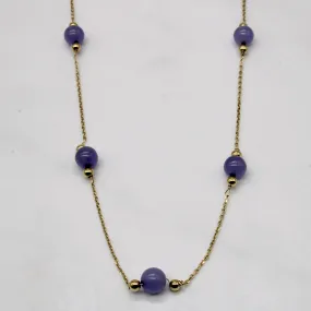 Dyed Quartz Bead Necklace | 9.00ctw | 18" | Simple Form Bridal Accessory