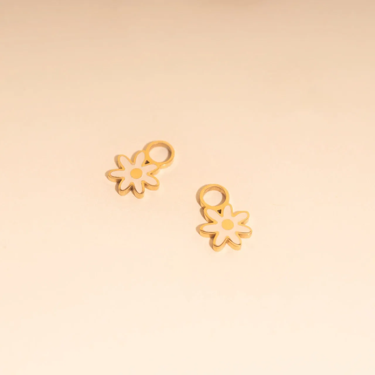 Cream Flower Huggie Hoop Charms Evening Decoration Sturdy Adornment