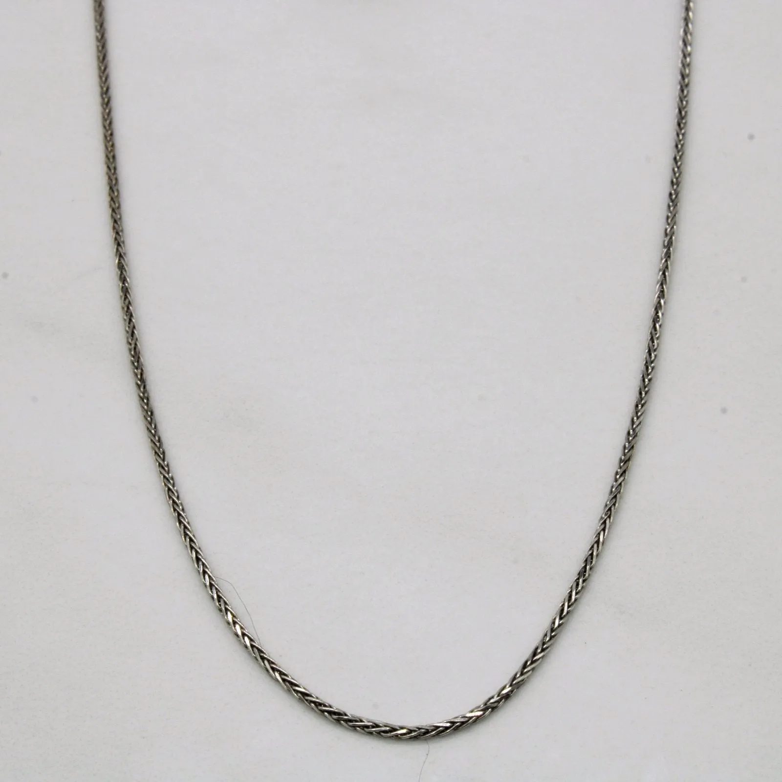 10k White Gold Wheat Chain | 18" | Monochrome Fit