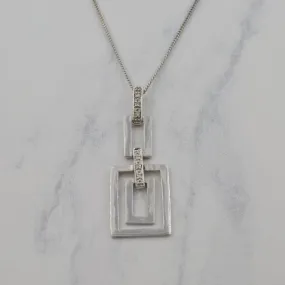 Bridal Style Diamond Art Deco Pendant Necklace | 0.03ctw | 18.25" |