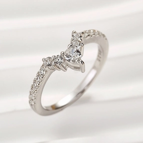 Crown Shaped Wedding Band In Sterling Silver Winter Mood