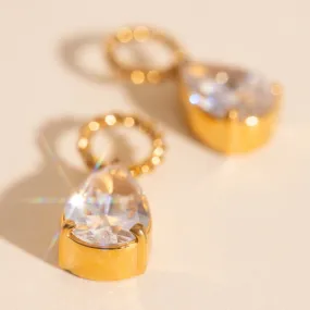 Crystal Pear Huggie Hoop Charms Contemporary Product