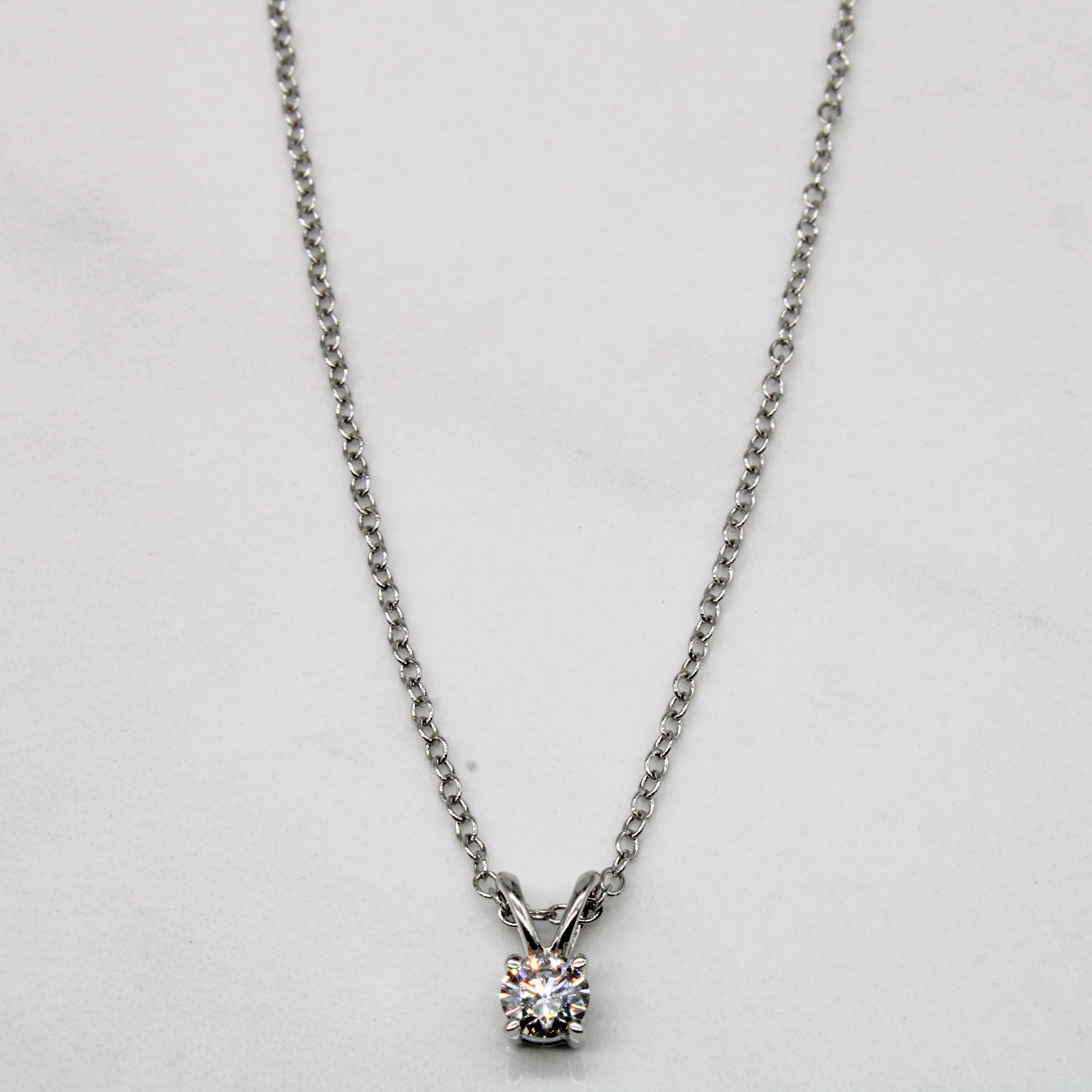 Diamond Pendant & 18k Necklace | 0.30ct | 18" | Graceful Glow