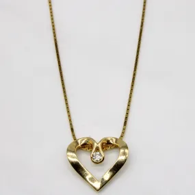 Diamond Heart Pendant & 14k Necklace | 0.05ct | 16" | Sophisticated Jewelry