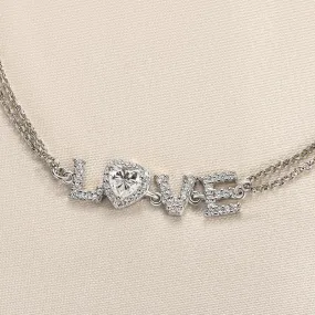 Gala Ready Modern Sparkle Louily Moissanite Heart-shaped Round Cut Bracelet